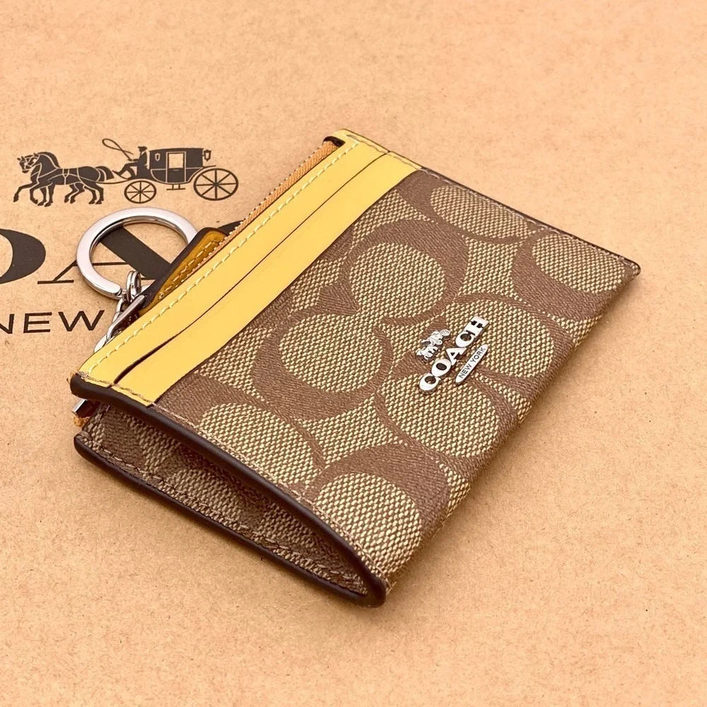Coach Mini Skinny ID Case Small Wallet in Signature Canvas